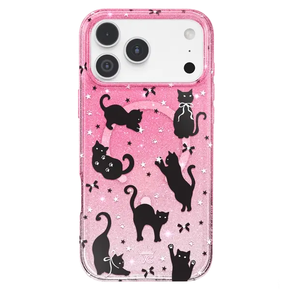 Funda Lucky Kittens Glitter para iPhone